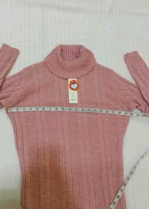 Pink Knit Turtleneck Dress 38-42