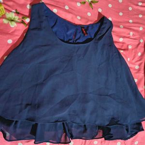 Elegant Navy Blue Sleeveless Top
