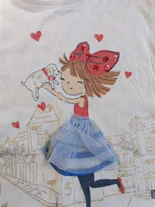 Girl's Graphic Print Top