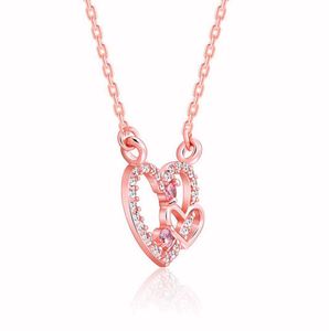 GIVA 925 REAL SILVER heart Necklace (Rose Gold)