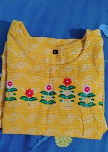 Yellow Embroidered Kurta