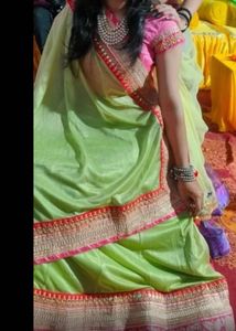 Green Embroidered Lehenga Skirt