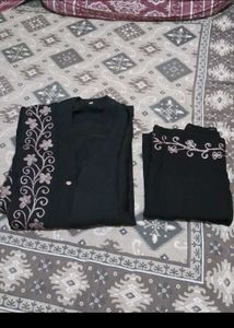 Elegant Embroidered Abaya Set