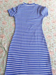 Blue Striped T-Shirt Dress