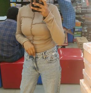 Missguided Tan Crop Top