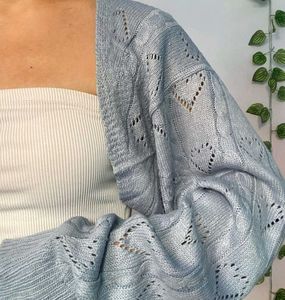 Blue Crochet Shrug