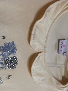 A Cotton Blend Fabric Dress, Yellow Color