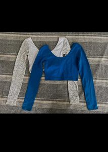 Pack Of 2 Crop Fitted Tops