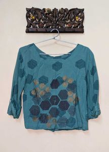 Indo western Green Top