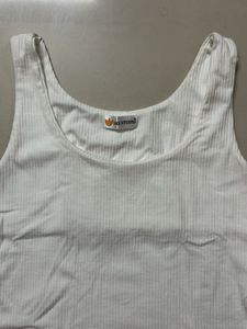 White Ribbed Tank Top