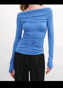 NEWME Blue ruched Top