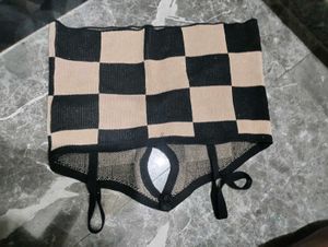 Checkered Knit Top
