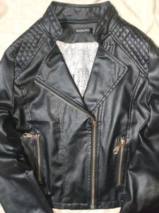Black Faux Leather Moto Jacket