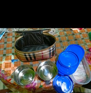 Topware 3 Containers (750ML ) 2 Steel+ 1 Plastic