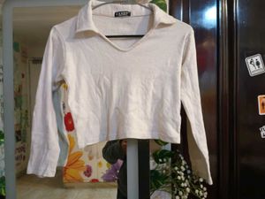 Cute Collared Crop Top