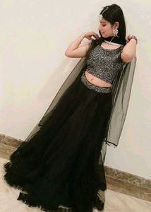 Black Net Lehnga