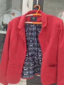 Red Cropped Blazer