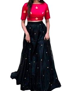 New Black Lehenga &amp; Pink Blouse
