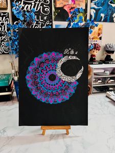 Moon Flower Mandala A4