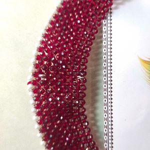 925 Silver Rajputi Chatai Haar in Ruby colour Bead