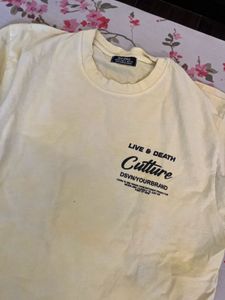 Bershka Yellow New Over Sized Tshirt