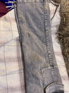 Grey Denim Cargo Pants