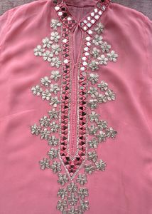 Elegant Pink Embroidered Kurti