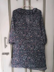 Paisley Print Ruffle Dress