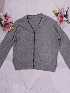 Gray Cardigan Sweater