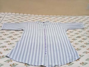 White Top With Blue Stripes