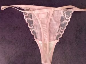 Pink Bra Panty Set With Garter