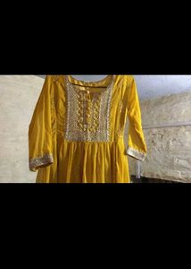 Yellow Embroidered Kurta
