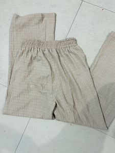 Beige Wide Leg Pants