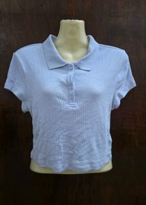 H&M Cute Blue Crop Top