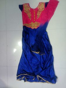 Girl&#39;s Pink &amp; Blue Embroidered Dress