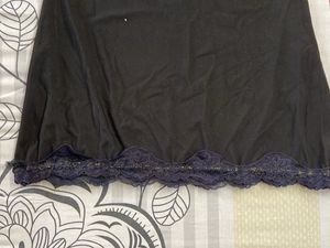 Black Lace Trim Slip Dress