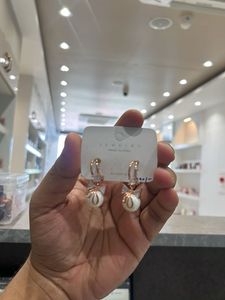 Pearl &amp; Rose Gold Bow Drop Earrings