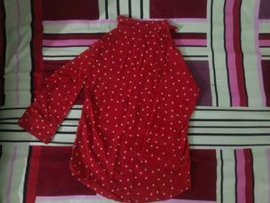 Red Heart Print Shirt