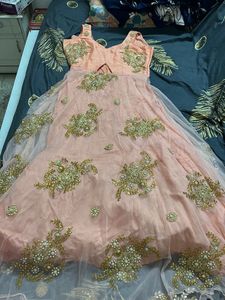 Peach Embroidered Dress