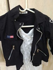 Black Jacket With White Inner "With" This