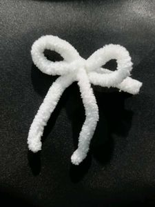 White Fuzzy Hair Tie