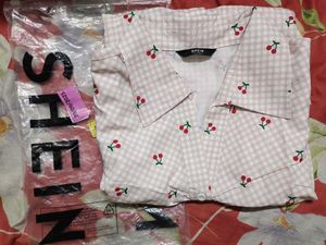 shein Cute Cherry Print Top