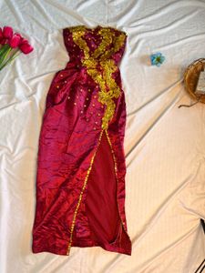Elegant Maroon Ethnic Gown