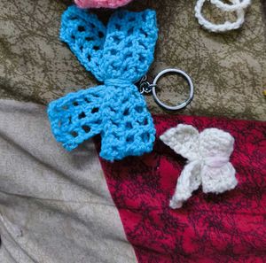 Crochet Bow Keychain