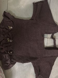 Cute Embroidery Peplum Top