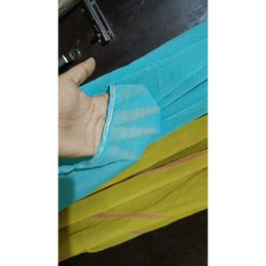 2 Dupattas: Teal &amp; Yellow Bandhani