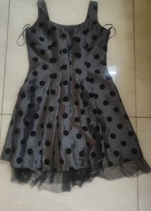 Grey polka Dot Dress