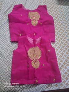 Cute Pink Ethnic Top Set Mom And Daughter
