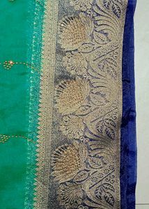 Green &amp; Sky Saree