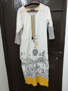 White Printed Kurta